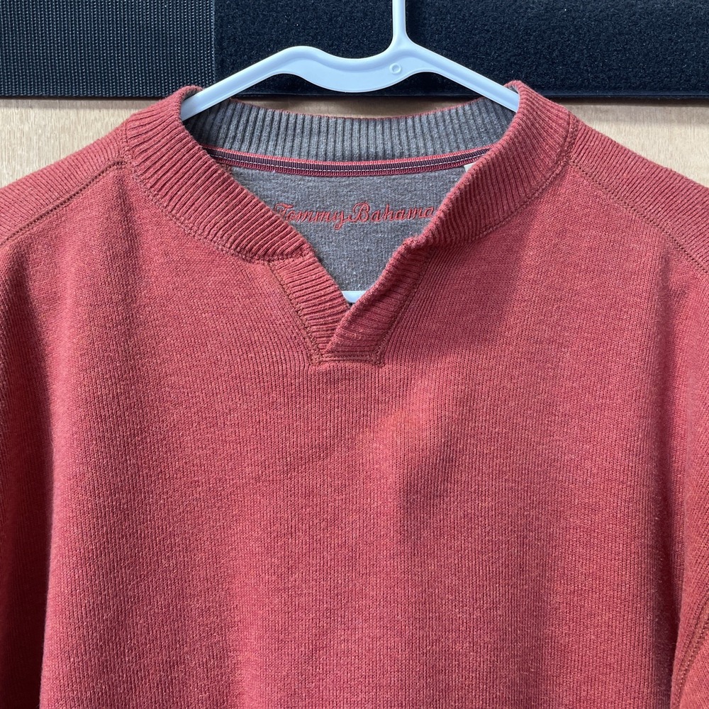 Tommy Bahama Men's Small Cotton Pullover Sweater‎ Rust Orange